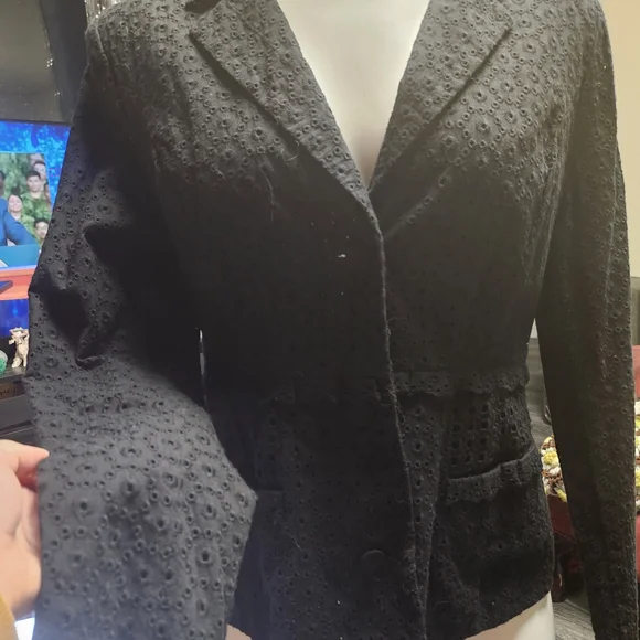 CAbi - Elegant Black Eyelet Women's Jacket. NWOT - Picture 1 of 3